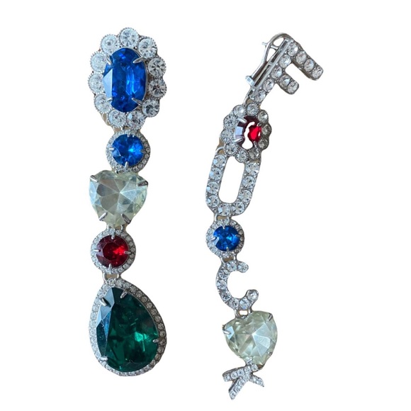 Marc Jacobs Heaven Silver Mismatched 'f*ck' Earrings NWT - Picture 1 of 4